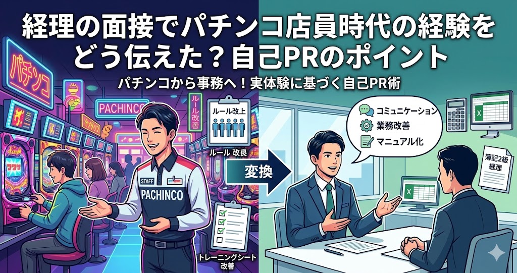 経理の面接でパチンコ店員時代の経験をどう伝えた？自己PRのポイント