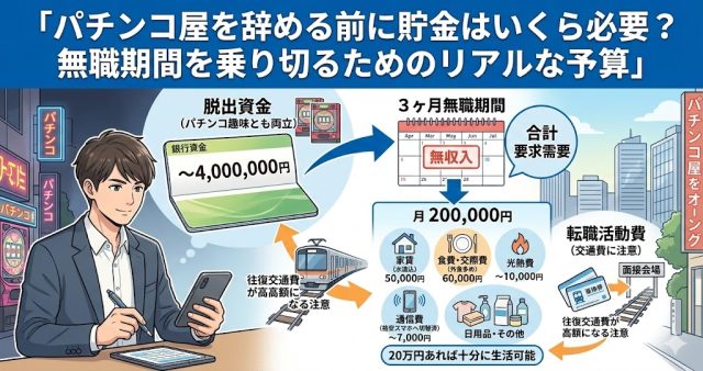 パチンコ屋を辞める前に貯金はいくら必要？無職期間を乗り切るためのリアルな予算