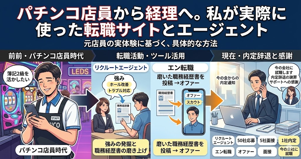 パチンコ店員から経理へ転職！私が実践したエージェントとサイトの活用法
