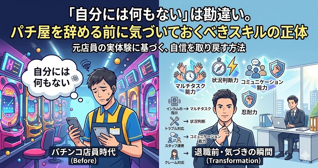 「自分には何もない」は勘違い。パチンコ屋を辞める前に気づいておくべきスキル